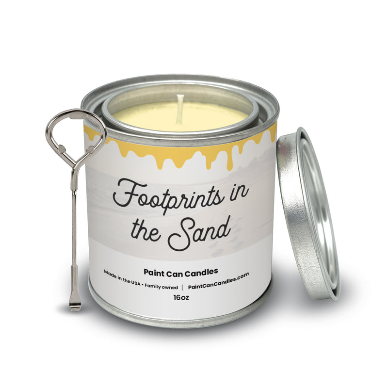 Footprints in the Sand - Paint Can Candles