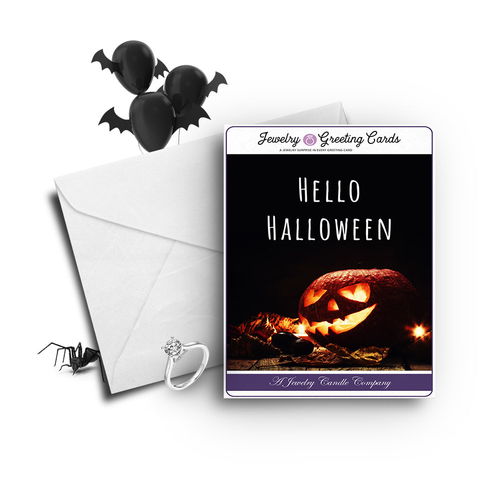 Hello halloween Jewelry Greetings Card