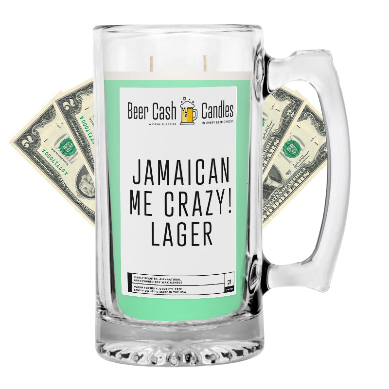 Jamaican Me Crezy! Lager Beer Cash Candle