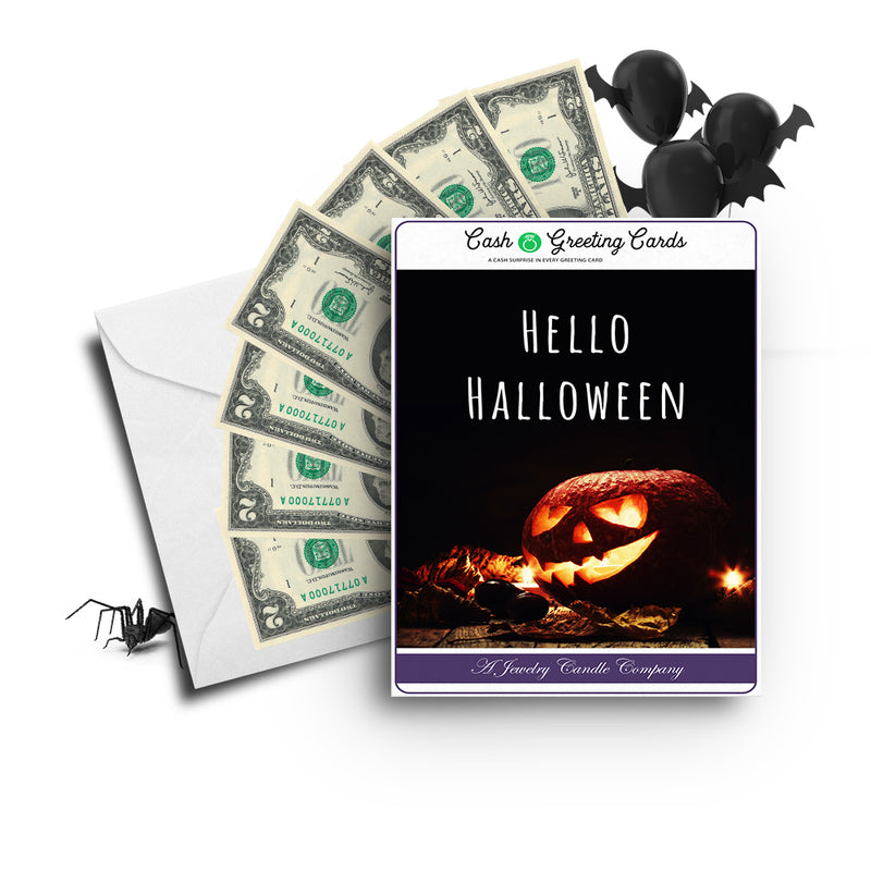 Hello halloween Cash Greetings Card
