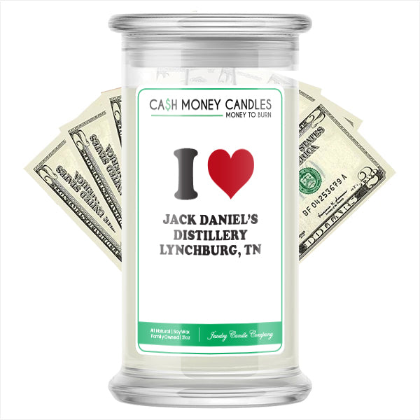 I Love JACK DANIEL'S DISTILLERY LYNCHBURG, TN Landmark Cash Candles
