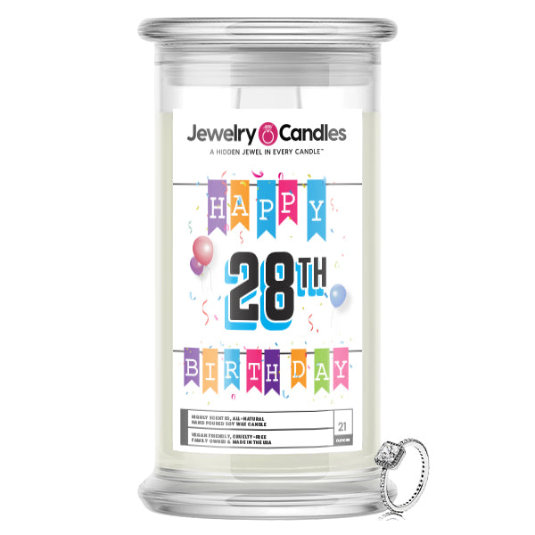 Happy 28th Birthday Jewelry Candle