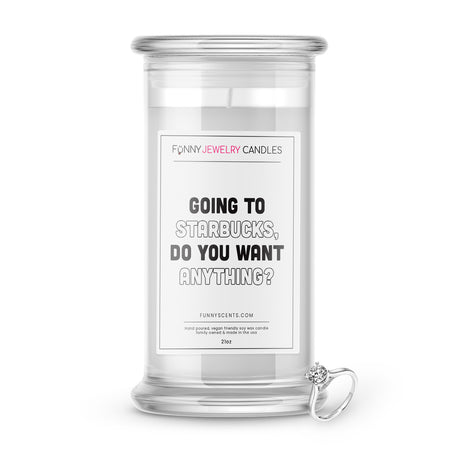 going to starbucks jewelry funny candle