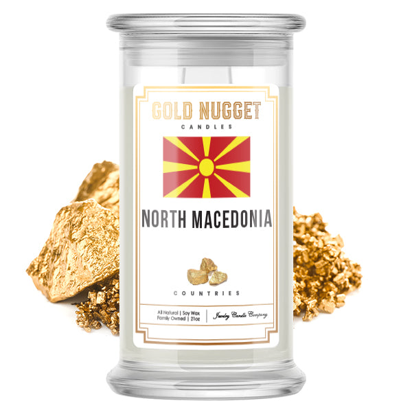 North Macedonia Countries Gold Nugget Candles