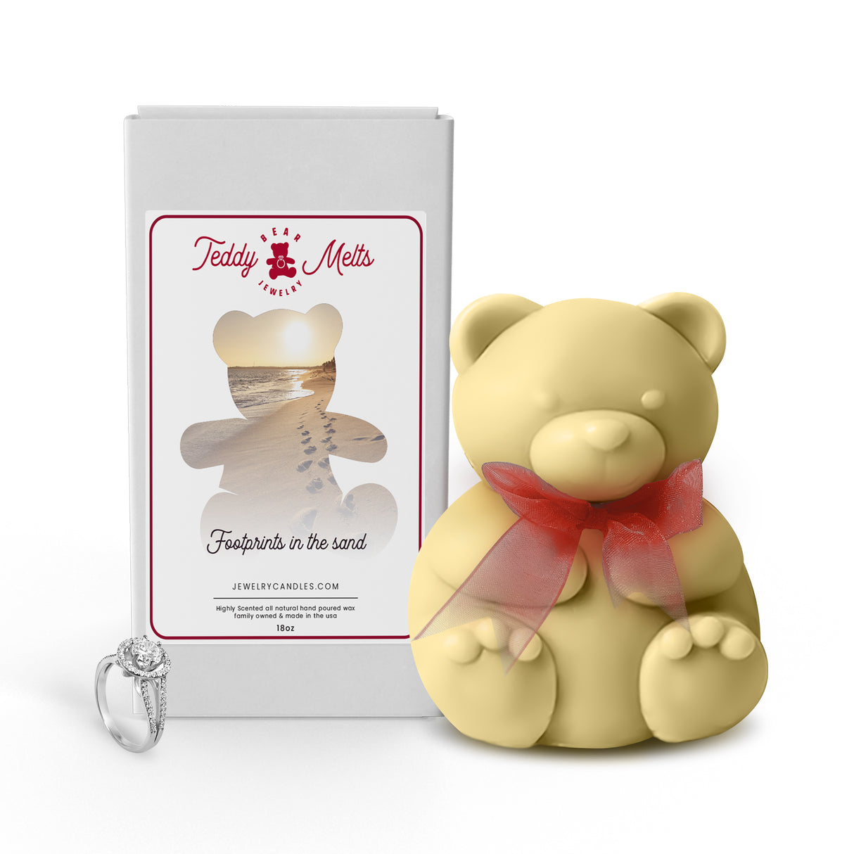 Footprints in the sand  GIANT Teddy Bear Jewelry Wax Melts