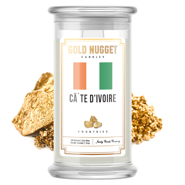 CA TE D'ivoire Countries Gold Nugget Candles