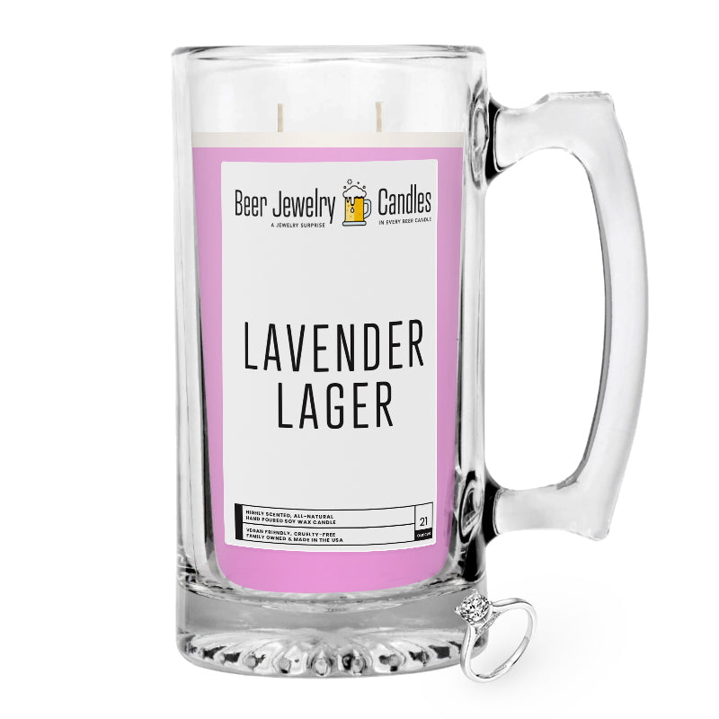 Lavender Lager Beer Jewelry Candle