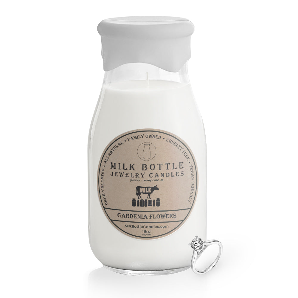 Gardenia Flowers - Milk Bottle Jewelry Candles