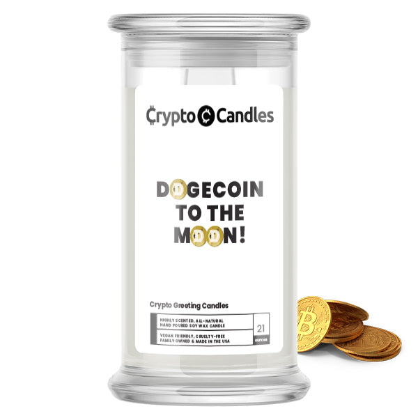 Dogecoin To The Moon! Crypto Greeting Candles