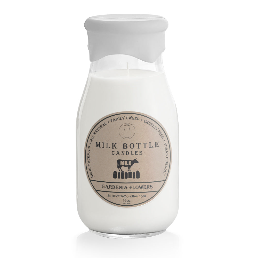 Gardenia Flowers - Milk Bottle Candles