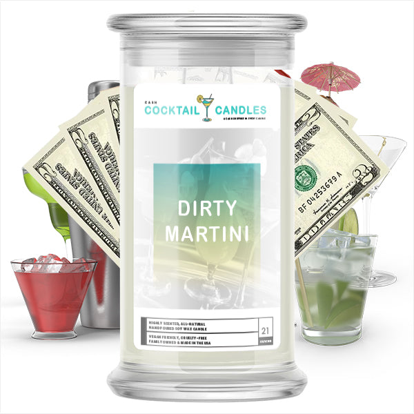 Dirty Martini Cocktail Cash Candle