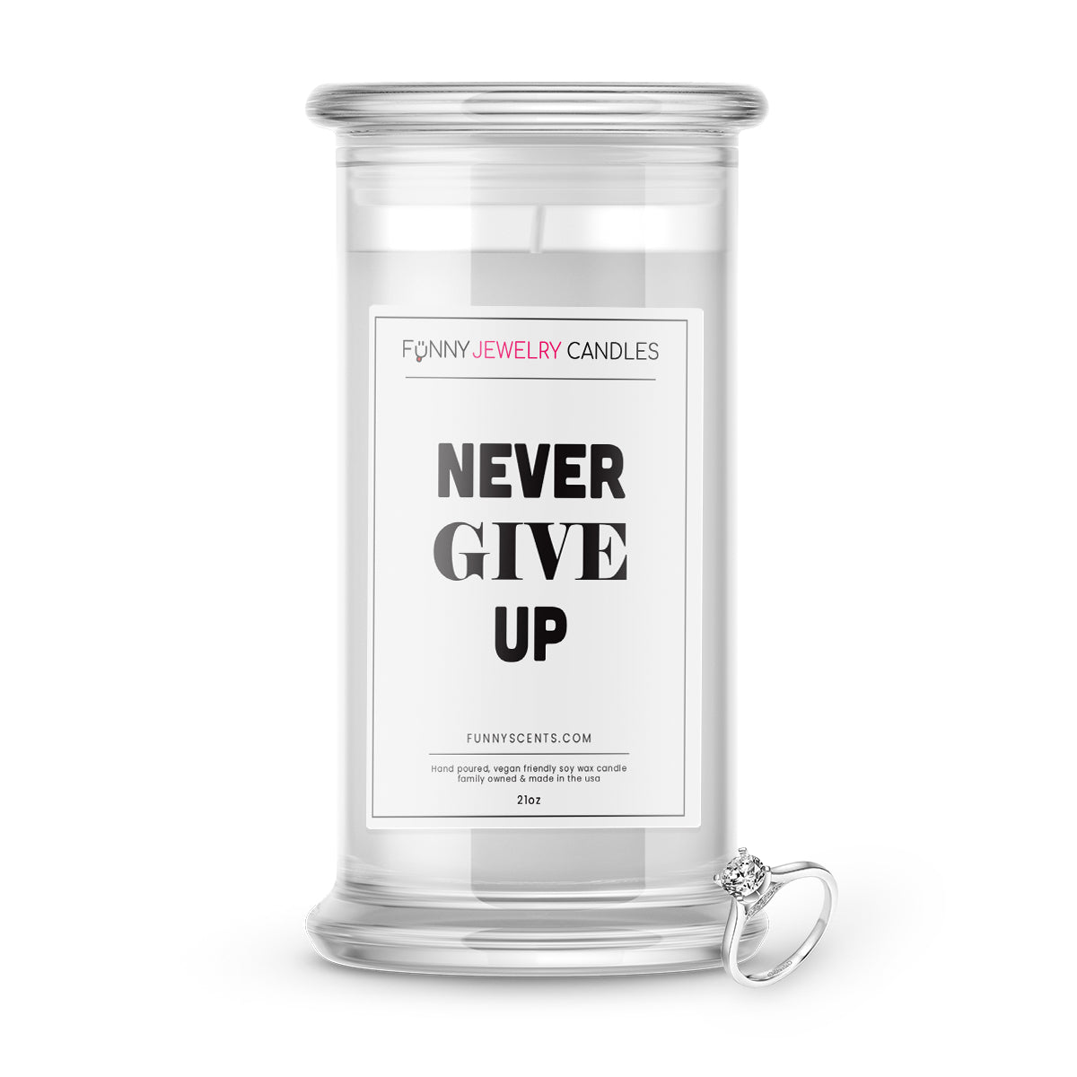 Never Give up Jewelry Funny Candles