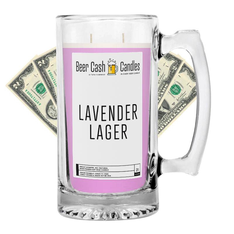 Lavender Lager Beer Cash Candle