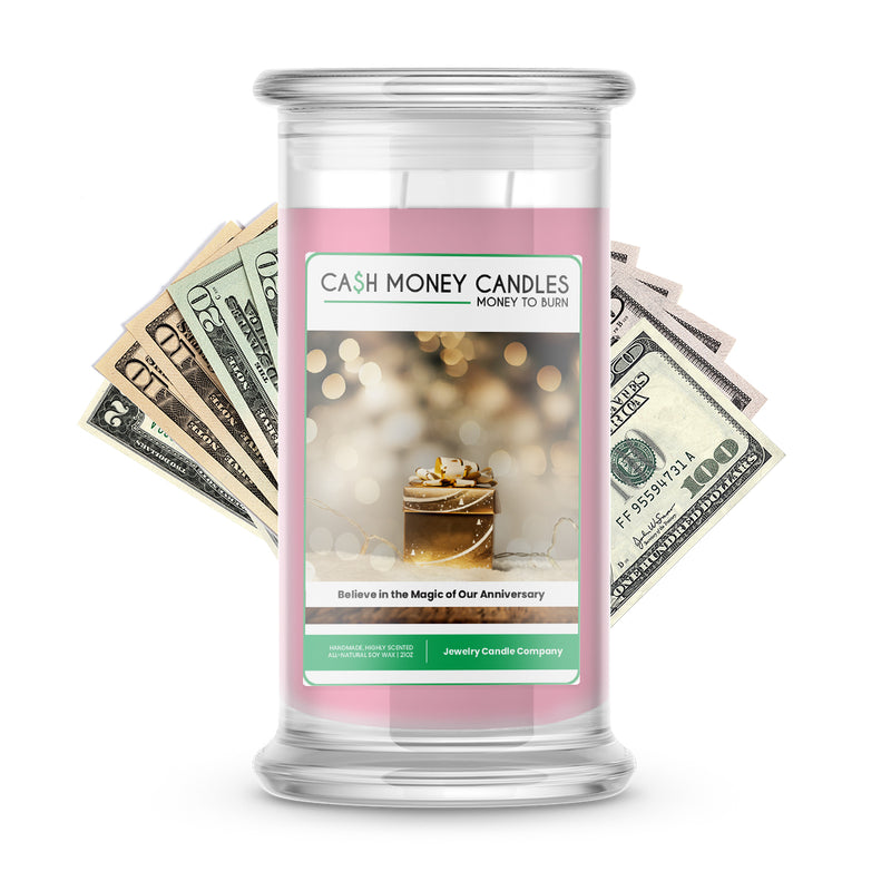 Believe in the Magic of Our Anniversary Cash Candle