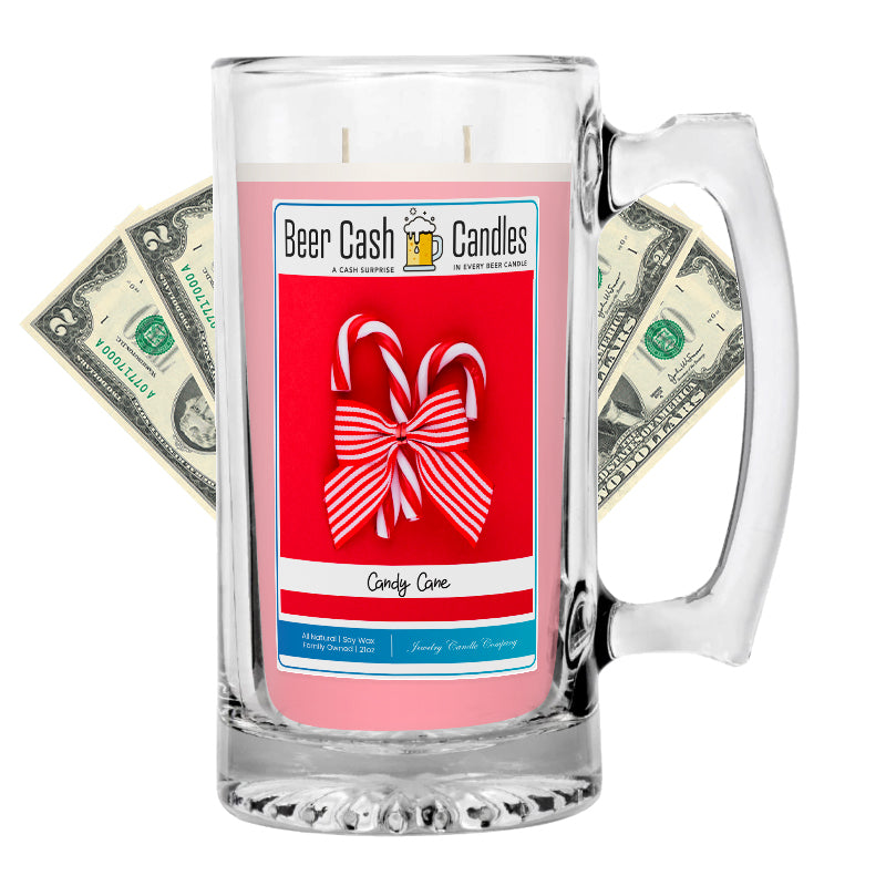 Candy Cane Cash Beer Candle