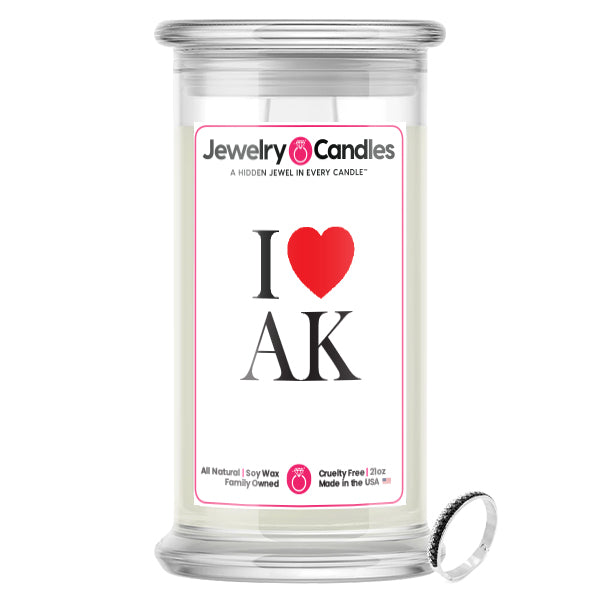 I Love AK Jewelry State Candles