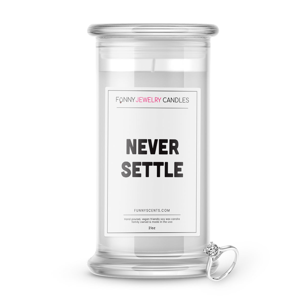 Never Settle Jewelry Funny Candles