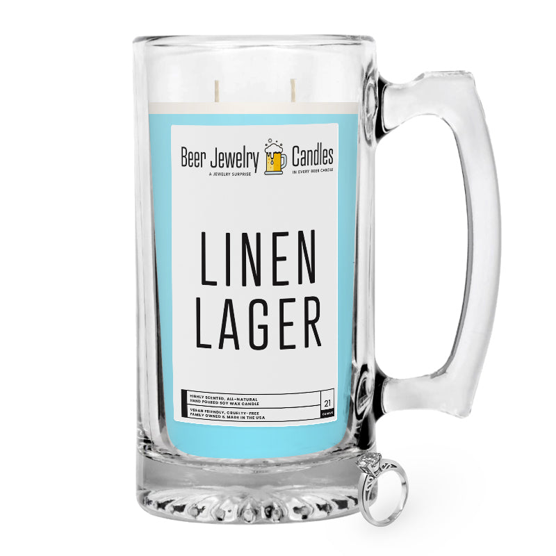 Linen Lager Beer Jewelry Candle