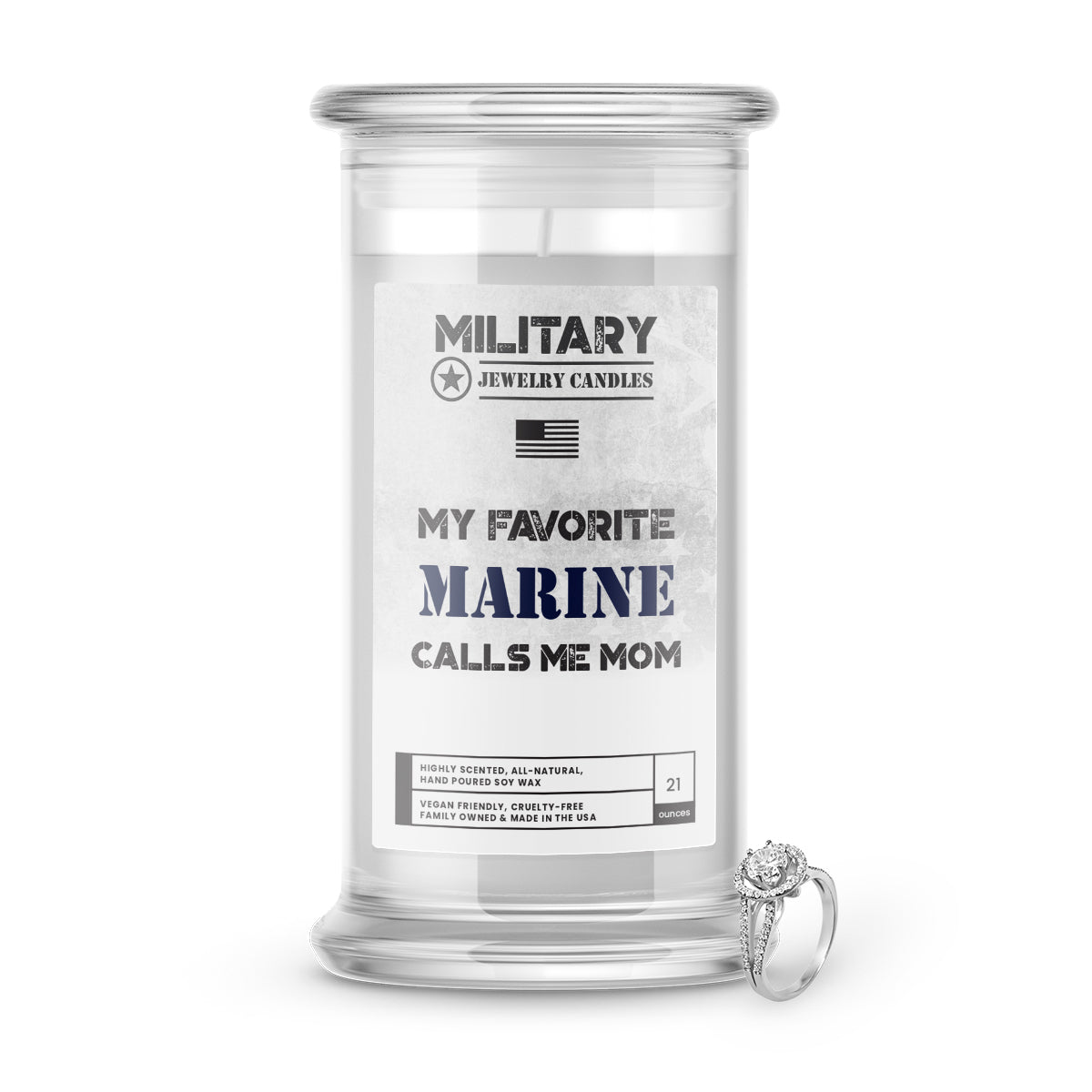 My Favorite MARINE Calls me Mom | Military Jewelry Candles