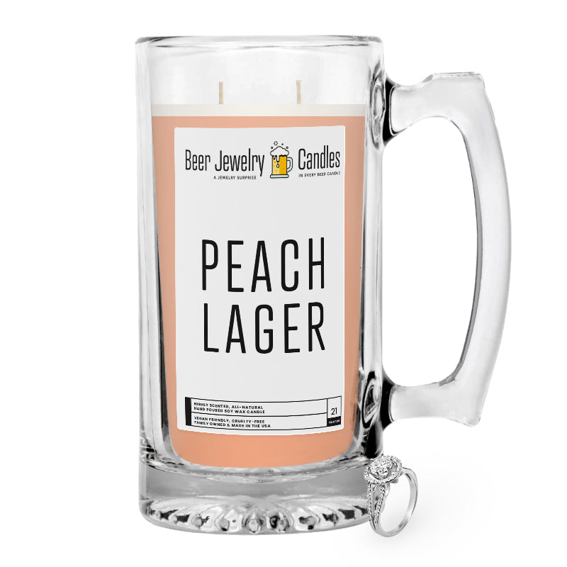 Peach Larger Beer Jewelry Candle