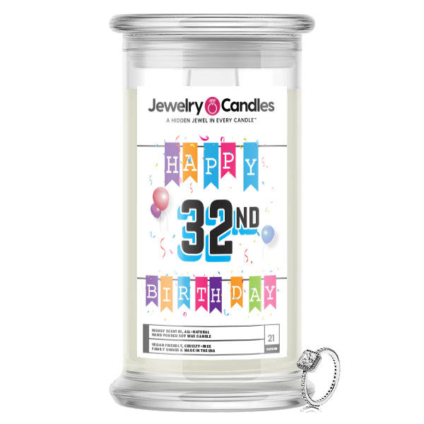 Happy 32nd Birthday Jewelry Candle