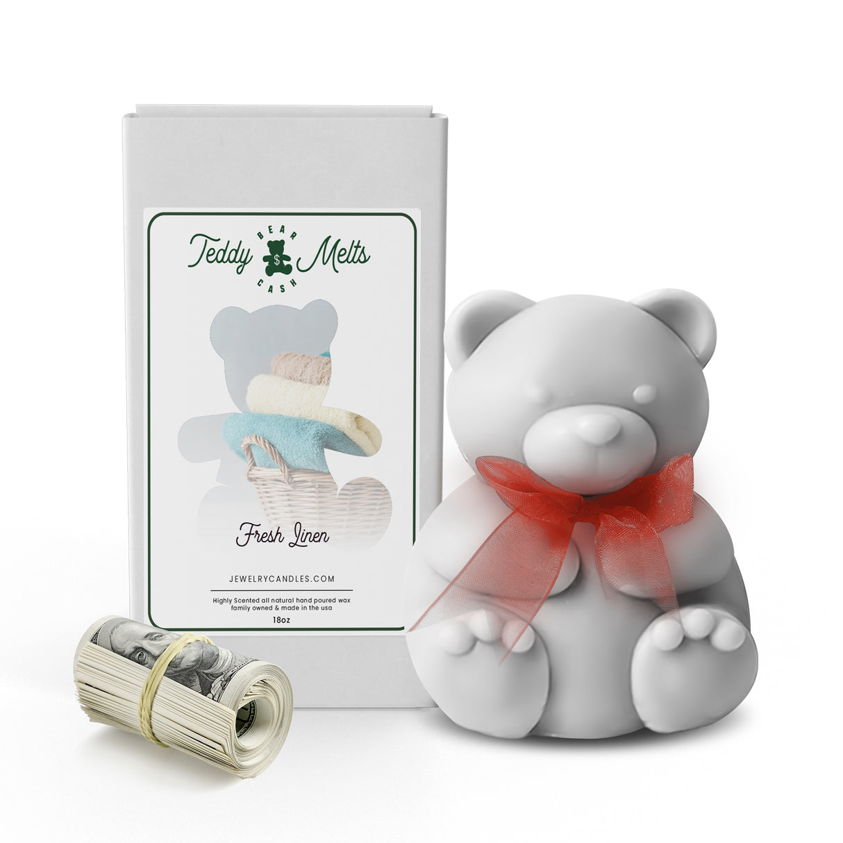 Fresh Linen Cash Money GIANT Teddy Bear Wax Melts