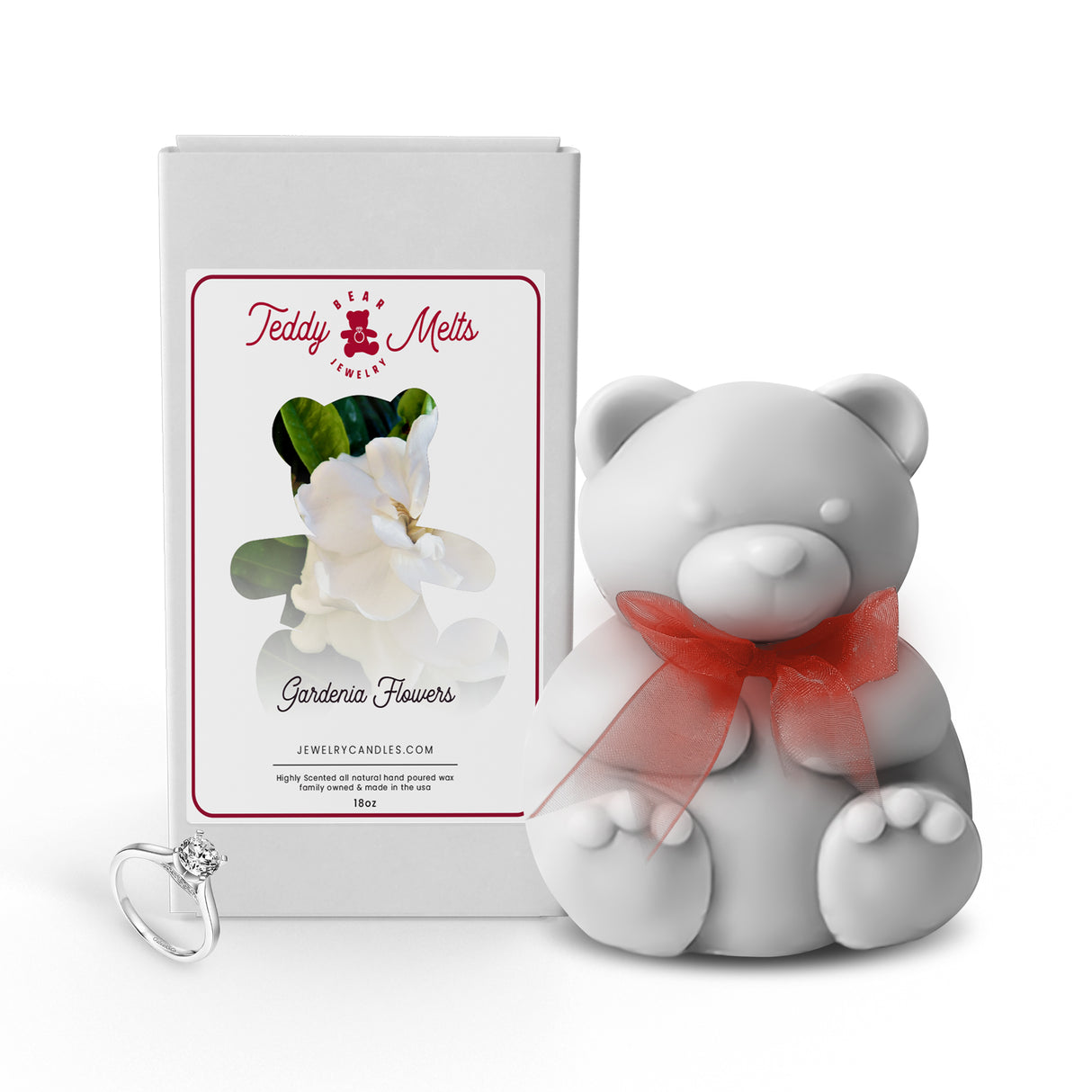 Gardenia Flowers  GIANT Teddy Bear Jewelry Wax Melts