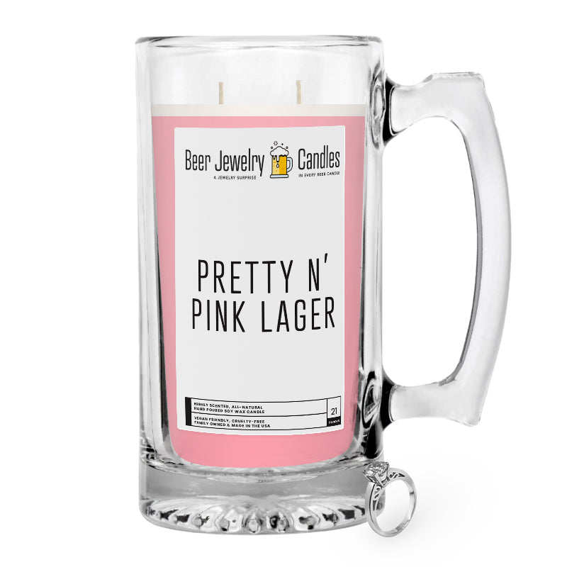 Pretty N' Pink Beer Jewelry Candle
