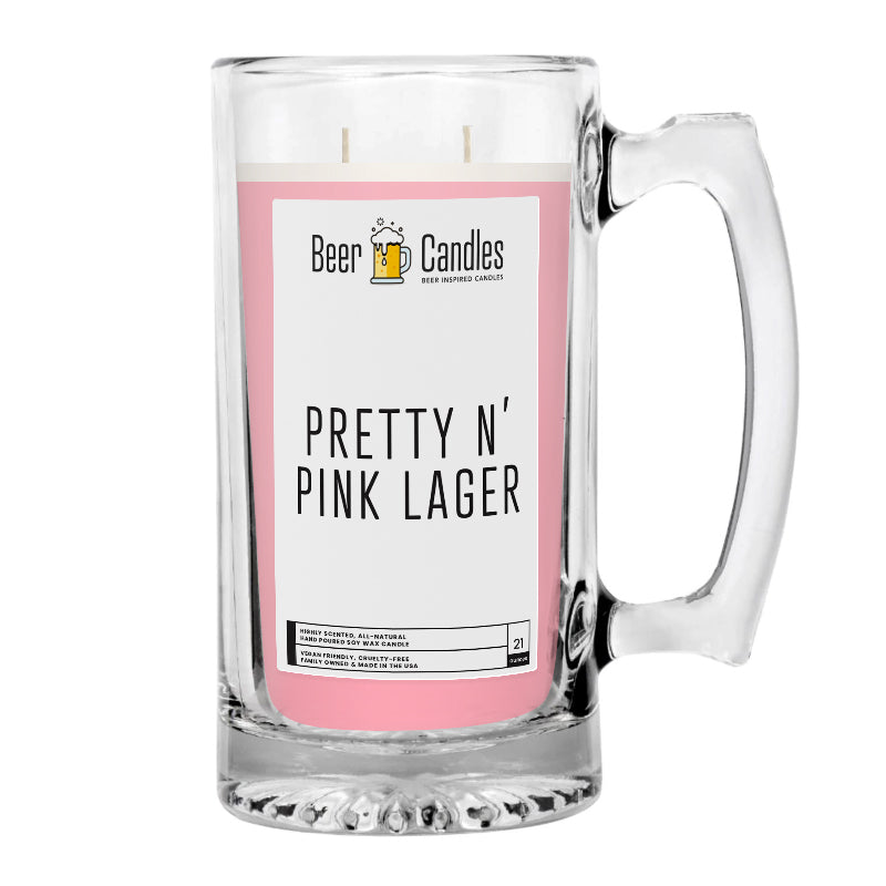 Pretty N' Pink Beer Candle