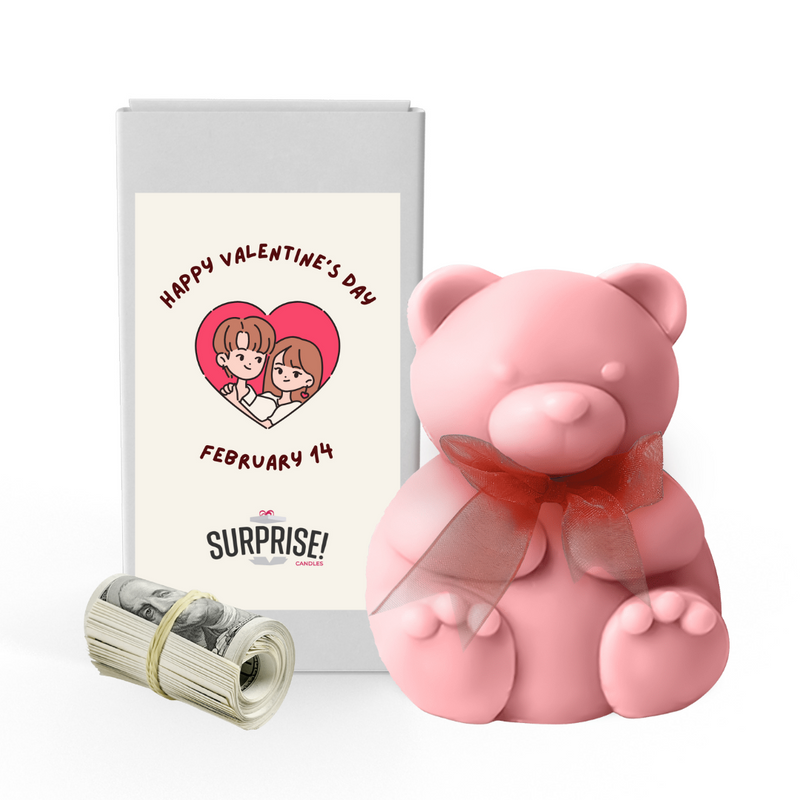 Happy Valentine's Day February 14 | Valentines Day Surprise Cash Money Bear Wax Melts