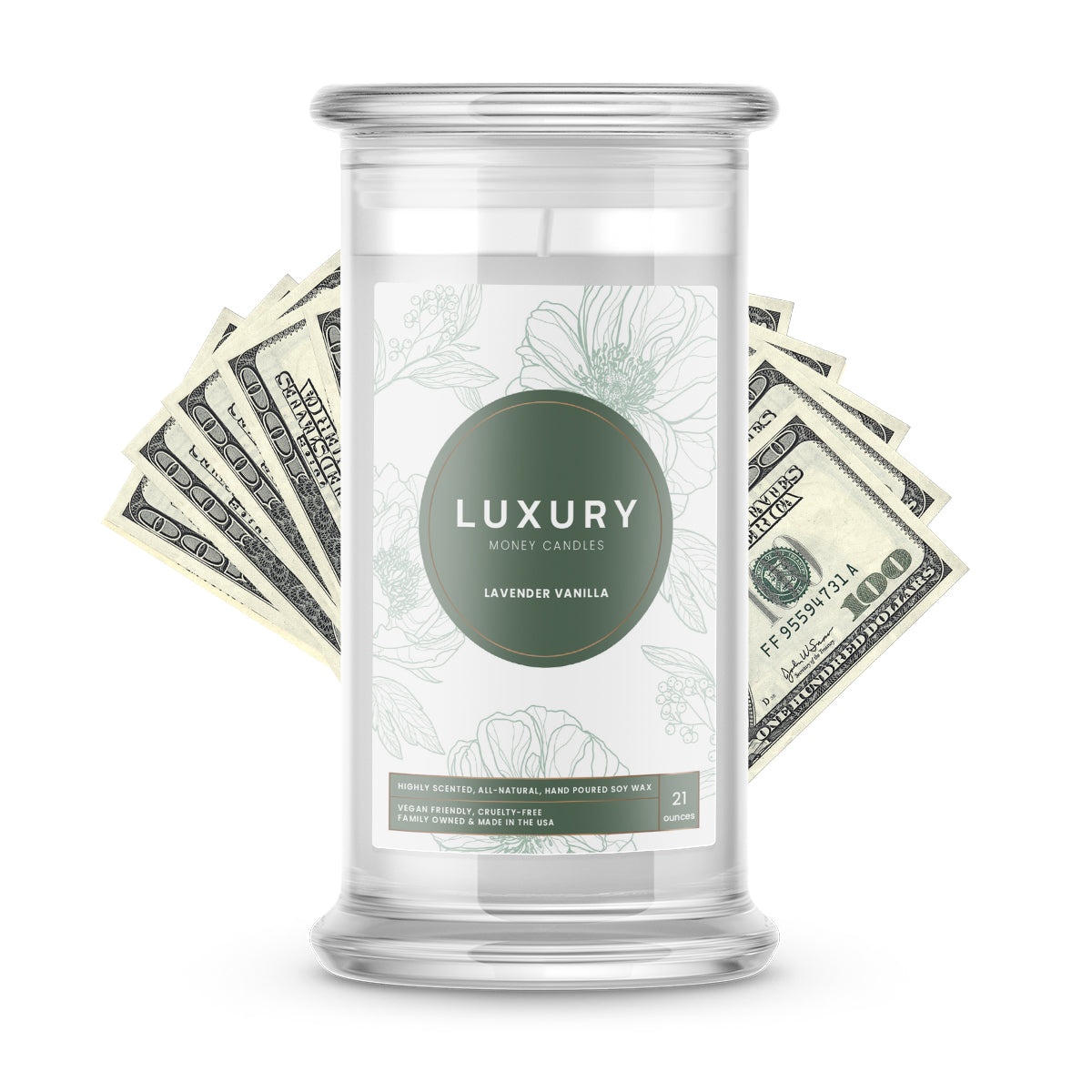 Lavender Vanilla Luxury Money Candles