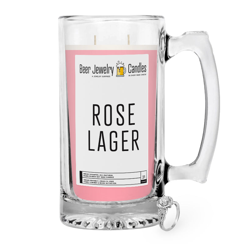 Rose Lager  Beer Jewelry Candle