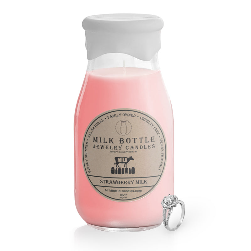 Strawberry Milk - Milk Bottle Jewelry Candles