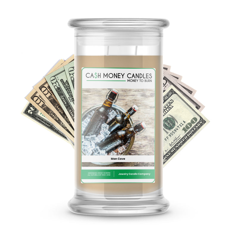 man cave cash money candle