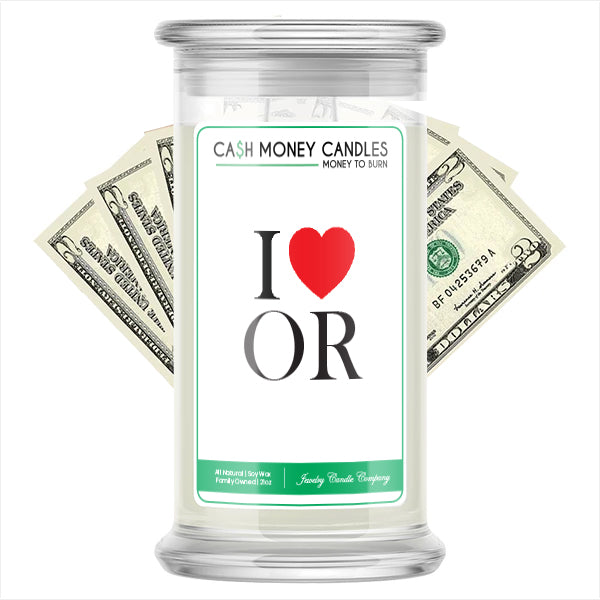 I Love OR Cash Money State Candles