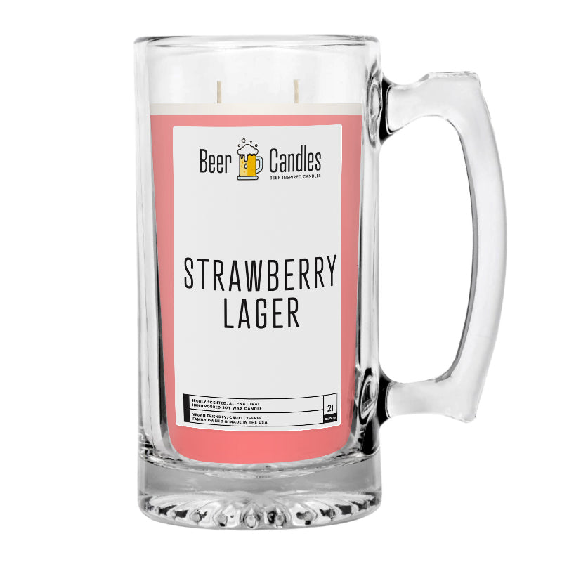 Strawberry Lager Beer Candle