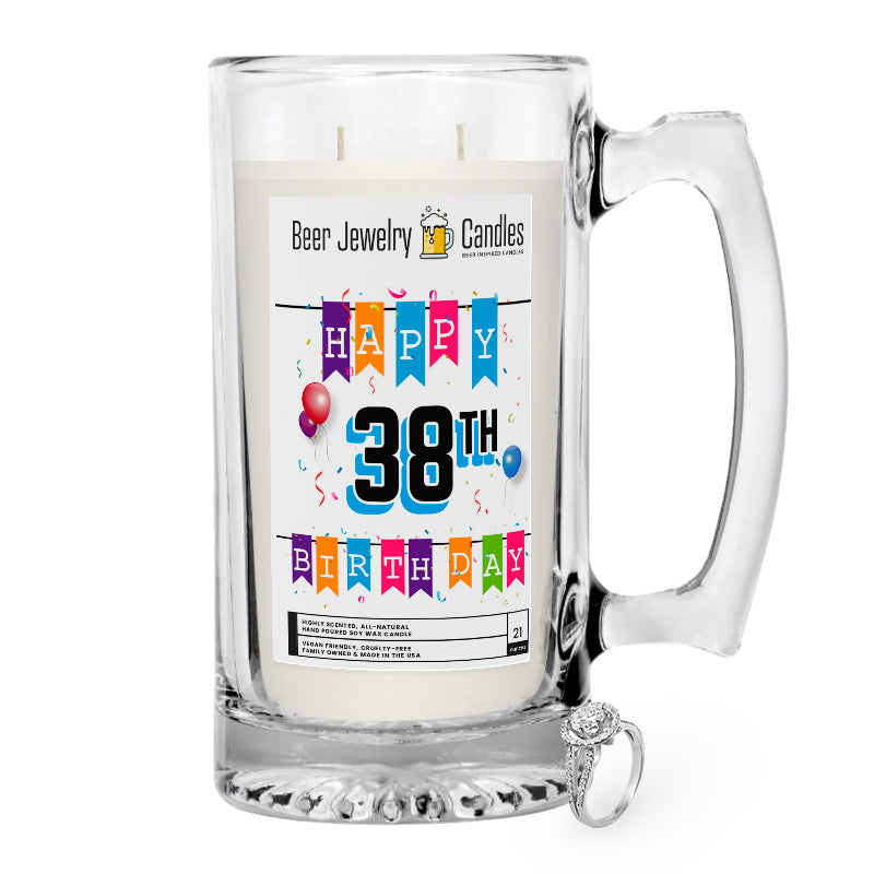 Happy 38th Birthday Beer Jewelry Candle