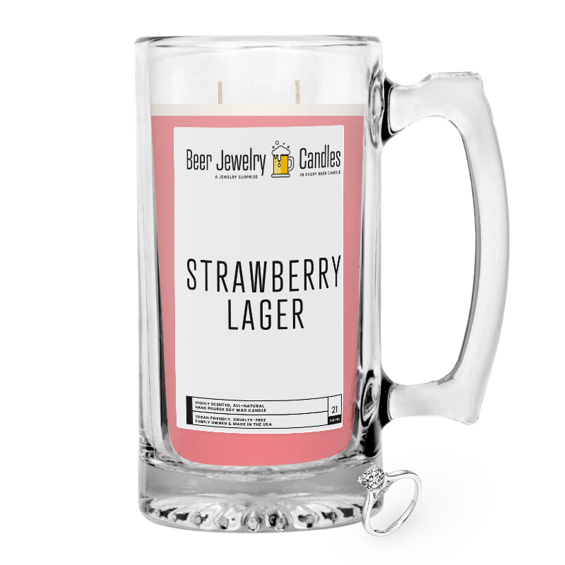 Strawberry Lager Beer Jewelry Candle