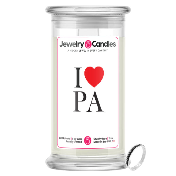 I Love PA Jewelry State Candles