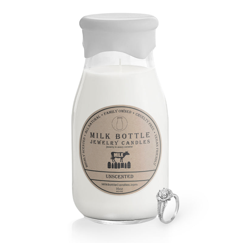 Unscented - Milk Bottle Jewelry Candles