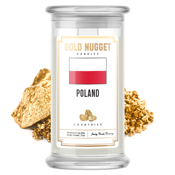 Poland Countries Gold Nugget Candles