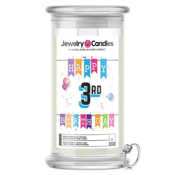 Happy 3rd Birthday Jewelry Candle