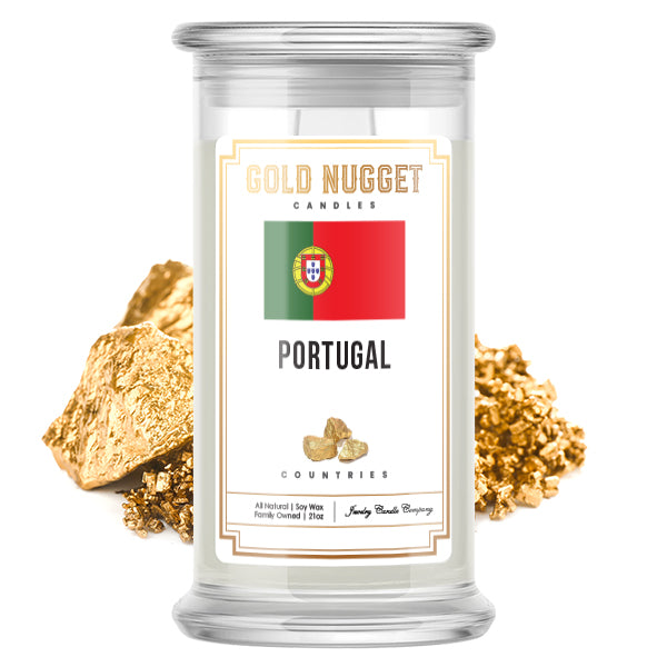 Portugal Countries Gold Nugget Candles