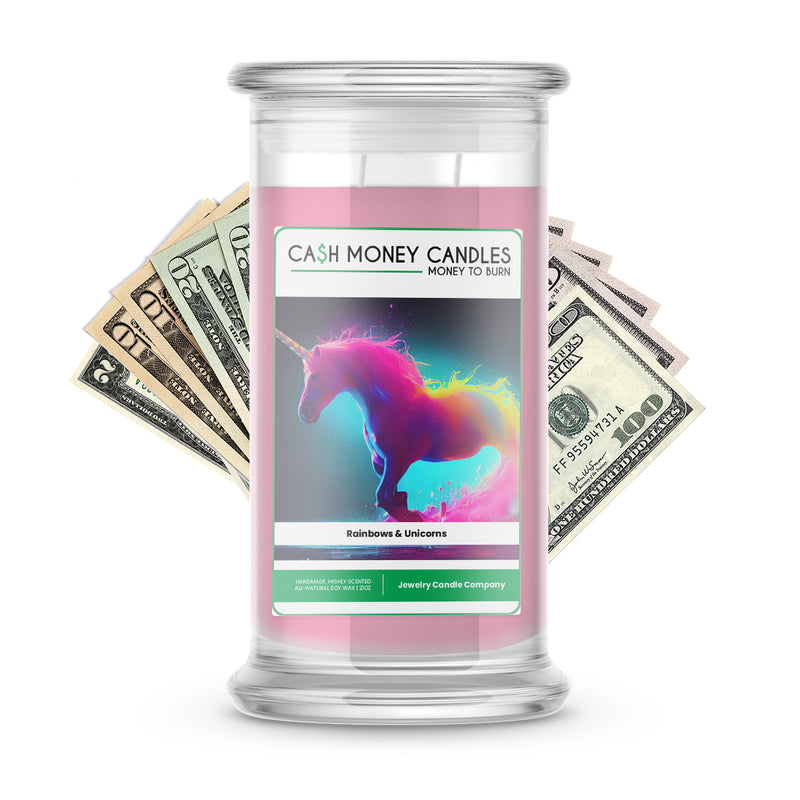 Rainbows & Unicorns Cash Candle