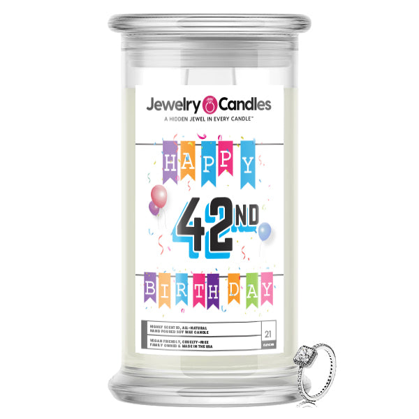 Happy 42nd Birthday Jewelry Candle
