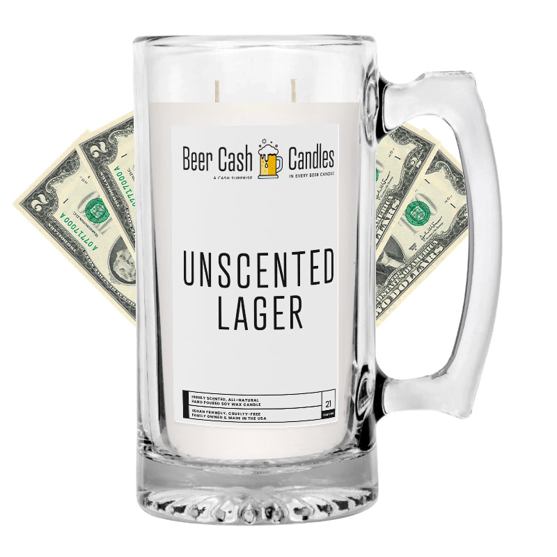 Unscented Lager Beer Cash Candle
