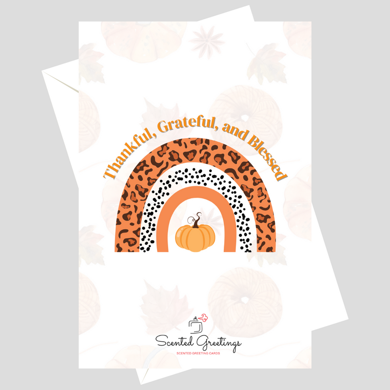 Tanksful, Grateful, and  Blessed Pumpkin | Scented Greeting Cards