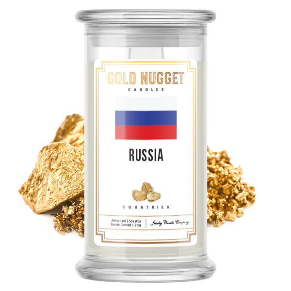 Russia Countries Gold Nugget Candles