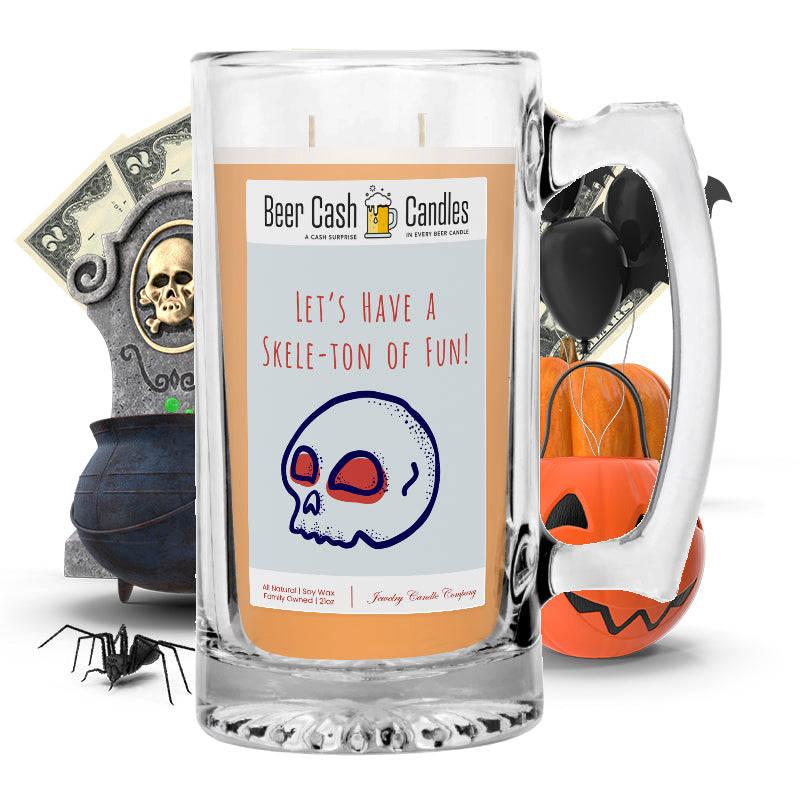 Let's have a skele-ton of fun! Beer Cash Candle