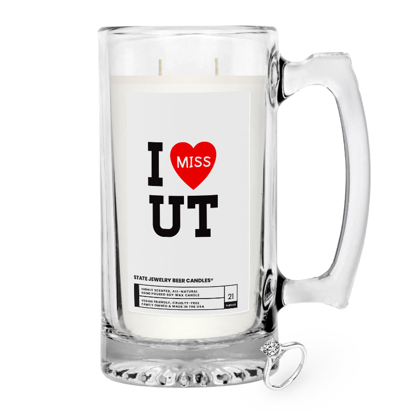 I miss UT State Jewelry Beer Candles